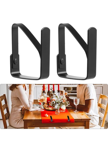 8 Paket Paslanmaz Çelik Masa Örtüsü Klipleri Siyah Piknik Masa Örtüsü Klipleri Ayarlanabilir Kaymaz Sabit Klip Masa Örtüsü Tutucu (Yurt Dışından)