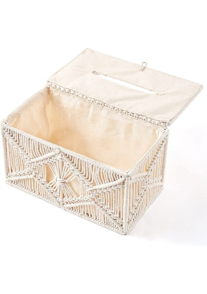 Doku Kutusu Kapağı Boho Dekor Dikdörtgen Kağıt Doku Tutucu Boncuk Toka Ile Makrome Peçete Dokular Organizatör Ev Dekor (Yurt Dışından) fiyatları