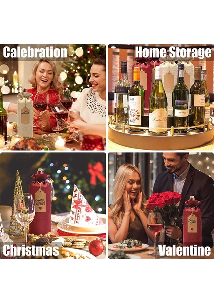 24 Adet Çuval Bezi Şarap Çantaları Çantalar, Ipli Şarap Şişesi Çantaları, Etiketler Ve Halatlar, Yeniden Kullanılabilir Şarap Şişesi Kapakları (Yurt Dışından) fırsatları