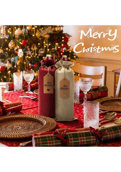 24 Adet Çuval Bezi Şarap Çantaları Çantalar, Ipli Şarap Şişesi Çantaları, Etiketler Ve Halatlar, Yeniden Kullanılabilir Şarap Şişesi Kapakları (Yurt Dışından) indirimleri