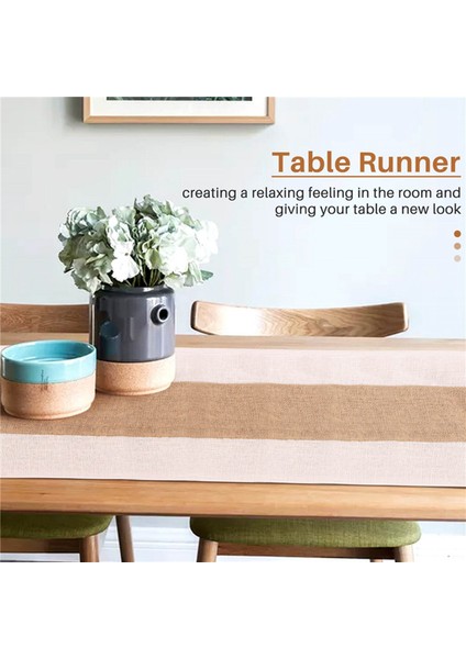 Mutfak Masa Koşucusu Için Çuval Bezi Masa Koşucuları 72 Inç - Masalar Için Doğal Çiftlik Evi Merkez Parçaları - Yemek Odası (Yurt Dışından) indirimleri