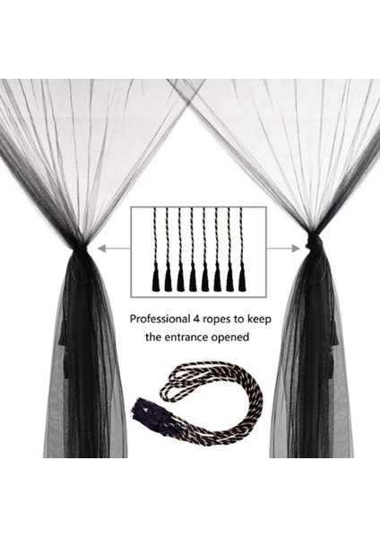 Yatak Gölgelik 4 Köşe Cibinlik Siyah Gölgelik Yatak Perdeleri Asılı Yatak Perdesi Çoğu Boyutu Için Yatak Boyutu 190x210x240 Cm (Yurt Dışından) modelleri