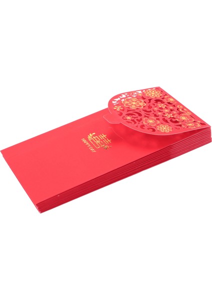 10 Adet Çin Kırmızı Zarflar Şanslı Para Zarfları Düğün Yeni Yıl Düğün Için Kırmızı Paket (7x3.4 In) (Yurt Dışından)