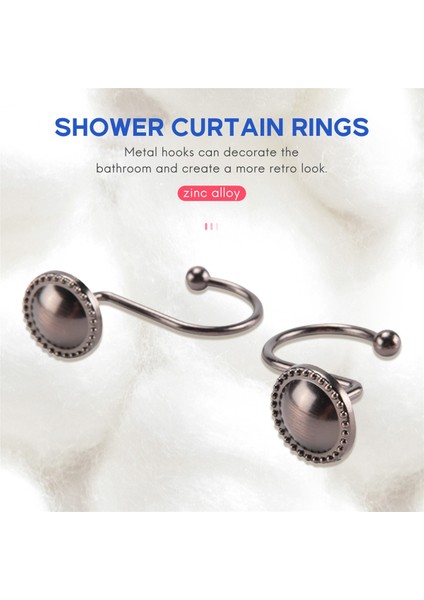 Duş Perdesi Kancaları Yağlı Bronz, Paslanmaz Dekoratif Duş Perdesi Halkaları, 16 Parça, Bronz (Yurt Dışından) indirimleri