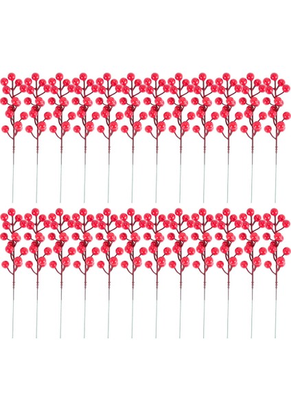 Kırmızı Berry Sapları, 24 Paket 7.9 Inç Yapay Noel Meyveleri Holly, Dıy Çelenk, Parti Için Şube Seçer (Yurt Dışından)