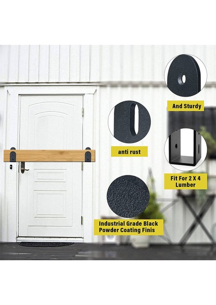 Kapı Güvenlik Çubuğu, 2 X 4 Kereste Için Ağır Hizmet Kapı Barikat Braketleri, Açık Çubuk Tutucu Çelik U Braket Fit (2 Paket) (Yurt Dışından) fırsatları