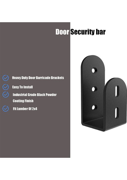 Kapı Güvenlik Çubuğu, 2 X 4 Kereste Için Ağır Hizmet Kapı Barikat Braketleri, Açık Çubuk Tutucu Çelik U Braket Fit (2 Paket) (Yurt Dışından) indirimleri