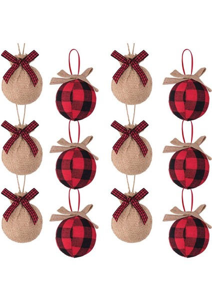 Süsler, 12 Adet 2-1/2 Inç Kırmızı Siyah Onaylı Dikiş Çuval Bezi (Yurt Dışından)