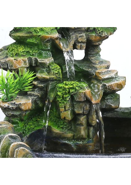 Ab Tak, Kapalı Simülasyon Reçine Döşeli Su Manzarası Feng Shui Su Çeşmesi Ev Masaüstü Dekorasyon El Sanatları (Yurt Dışından)