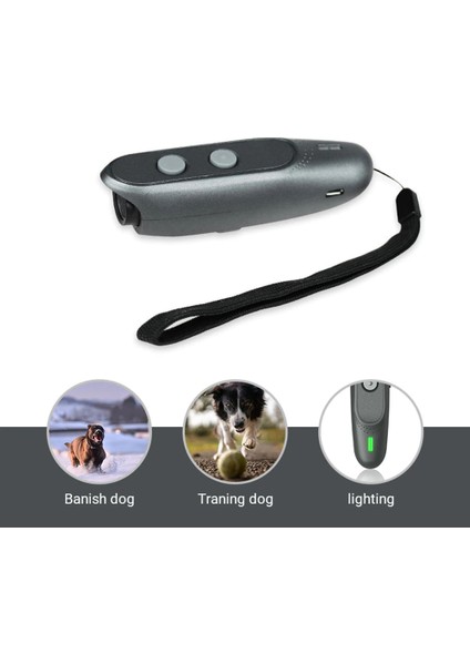 Yeni Havlamayı Önleyici Bark Yaka Ultrasonik Köpek Eğitim Kovucu Köpek Evcil Hayvan Eğitim Cihazı (Gri) (Yurt Dışından)