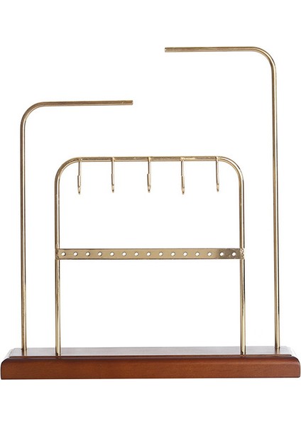 Küpe Tutucu Metal Küpe Standları Ve Ahşap Tabanlı Görüntüler, Kız Kadın Için Takı Saklama Asma Raf (Yurt Dışından)