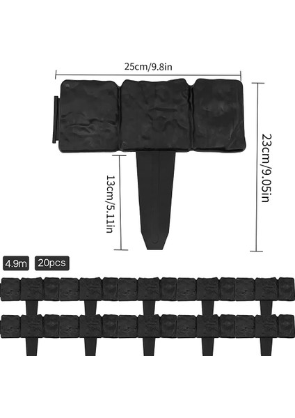 Bahçe Kenar Bordür, Bahçe Peyzaj Kenar Bordür Çiçeklik Için, Siyah Taş Etkisi Plastik Çim Kenar Eskrim (Yurt Dışından) fiyatları