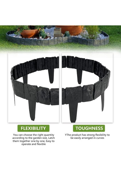 Bahçe Kenar Bordür, Bahçe Peyzaj Kenar Bordür Çiçeklik Için, Siyah Taş Etkisi Plastik Çim Kenar Eskrim (Yurt Dışından) fırsatları