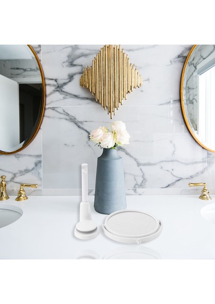 Modern Matkapsız Banyo Aynası 2 Yan Makyaj Vanity Tıraş Aynaları Duvar Emme Katlanır Kol Uzatın Yuvarlak Banyo Aksesuarları (Yurt Dışından)