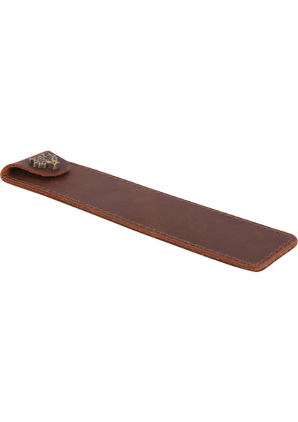 Hakiki Deri Kalem Kılıfı Tutucu Tek Kalem Çantası Kalem Kutusu Için Snap Düğmesi Ile Rollerball Çeşmesi Tükenmez Kalem-Kahverengi (Yurt Dışından) modelleri