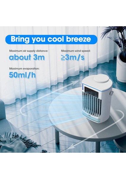 Sprey Soğutucu 500 Ml Ev Atomizasyon Nemlendirici Usb Takılabilir Üç Hızlı Masaüstü Su Soğutmalı Klima Fanı (Yurt Dışından)