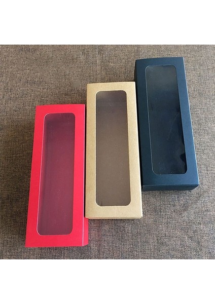 10 Adet Pvc Şerit Kraft Kağit Kutu Pencere Çekmece Kutusu Inek Haddeleme Bisküvi Jelatin Kek Hediye Kutusu (Siyah) (Yurt Dışından) fırsatları