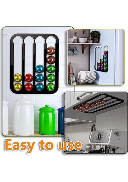 K Bardaklık Kahve Kapsül Saklama Tutucusu Buzdolabına, Duvara Veya Dolap Altına Dikey Veya Yatay Montaj (Yurt Dışından) fırsatları