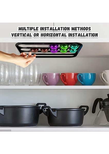 K Bardaklık Kahve Kapsül Saklama Tutucusu Buzdolabına, Duvara Veya Dolap Altına Dikey Veya Yatay Montaj (Yurt Dışından) indirimleri