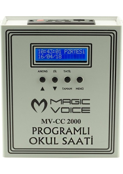 MV-CC2000 USB DUVAR TİPİ PROG AKILLI DIGITAL OKUL ZİL SAATİ (6 MELODİLİ)(ÇAN TAKILABİLİR) fırsatları
