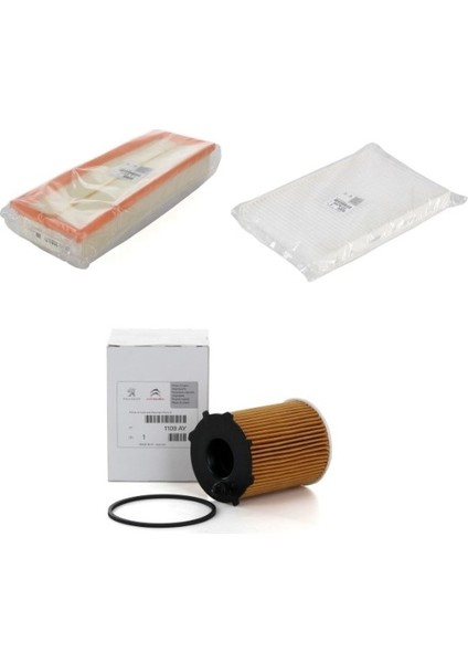 Peugeot 308 1.6 Hdi Euro 4 (07 - 10) Filtre Bakım Seti Orijinal Psa 3lü