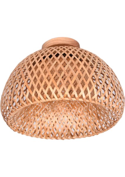 Bambu Hasır Rattan Aydınlatma Armatürü Gömme Montaj Asılı Tavan Lambası Oturma Odası Yatak Odası Yemek Odası Için, 30x18 Cm (Yurt Dışından)