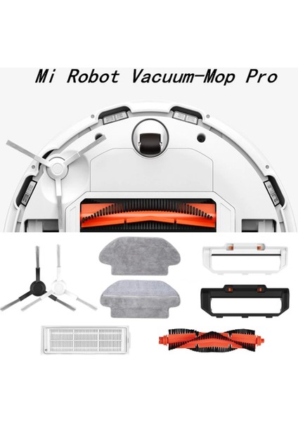 (Mi Robot Vacuum-Mop Pro) Süpürme Süpürgesi Yıkanabilir Aksesuarlar Ana Rulo Yan Fırça Hepa Filtreli Paspas Için (Yurt Dışından)