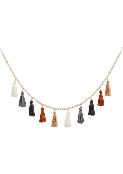 Saçaklı Ahşap Boncuk Çelenk, Yatak Odası, Çocuk Odası, Bebek Partisi, Kızlar Için Boho Saçak Duvar Asılı Dekor (Yurt Dışından)