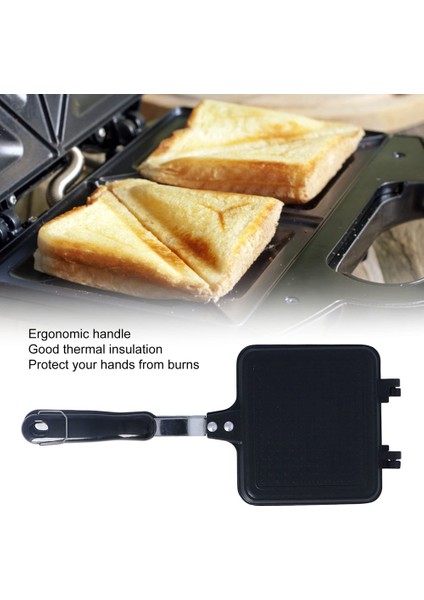 Çift Taraflı Sandviç Makinesi, Haşlanma Önleyici Saplı Dökme Demir Pasta Makinesi, Kamp Ateşi Pişirme Ekipmanları Kamp Pastası (Yurt Dışından) modelleri