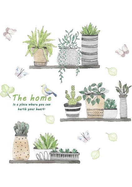 Çıkarılabilir Duvar Çıkartmaları Içinde 2 Adet Yeşil Bitki Suluboya Duvar Çıkartmaları Sanat Dıy Bitki Dekor Duvar Dekor Odası (30x90 Cm) (Yurt Dışından)