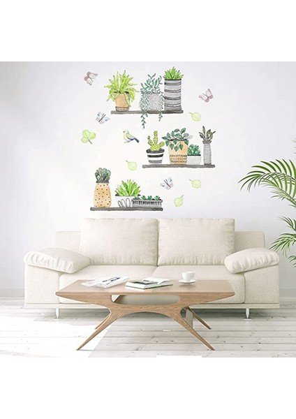 Çıkarılabilir Duvar Çıkartmaları Içinde 2 Adet Yeşil Bitki Suluboya Duvar Çıkartmaları Sanat Dıy Bitki Dekor Duvar Dekor Odası (30x90 Cm) (Yurt Dışından) fiyatları