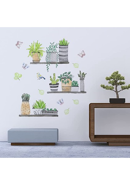 Çıkarılabilir Duvar Çıkartmaları Içinde 2 Adet Yeşil Bitki Suluboya Duvar Çıkartmaları Sanat Dıy Bitki Dekor Duvar Dekor Odası (30x90 Cm) (Yurt Dışından) modelleri