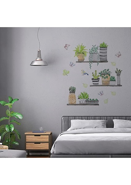 Çıkarılabilir Duvar Çıkartmaları Içinde 2 Adet Yeşil Bitki Suluboya Duvar Çıkartmaları Sanat Dıy Bitki Dekor Duvar Dekor Odası (30x90 Cm) (Yurt Dışından) indirimleri