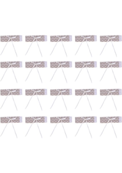 20 Adet Dantel Peçete Halkası Toka, Doğal Masa Sandalye Çuval Bezi Peçete Halkası, Düğün Ziyafet, Parti Dekorasyon Malzemeleri (Yurt Dışından)