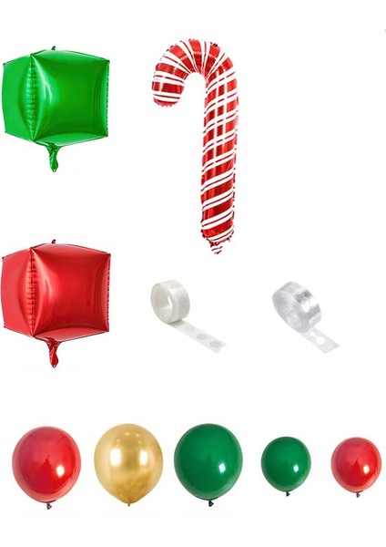 Noel Balon Kemeri Yeşil Altın Kırmızı Kutu Şeker Balonlar Çelenk Koni Patlama Yıldız Folyo Balonlar (Yurt Dışından)