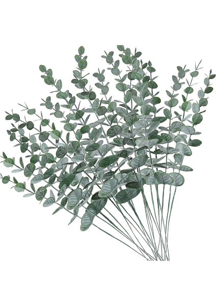 20 Adet Yapay Okaliptüs Yaprakları Gri Yeşil Okaliptüs Bitki Dalları Düğün Için Sahte Yeşillik Kaynaklanıyor (Yurt Dışından)