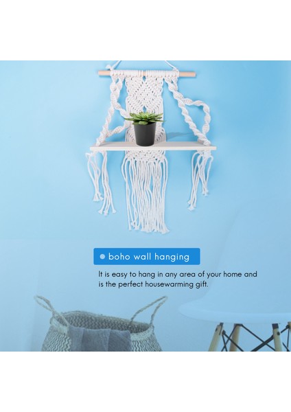 Boho Makrome Duvar Asılı Raf El Yapımı Dokuma Goblen Raf Ahşap Yüzen Depolama Askı Ev Duvar Dekoru Için (Yurt Dışından) modelleri