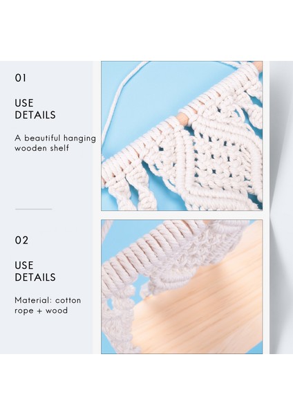 Boho Makrome Duvar Asılı Raf El Yapımı Dokuma Goblen Raf Ahşap Yüzen Depolama Askı Ev Duvar Dekoru Için (Yurt Dışından) indirimleri