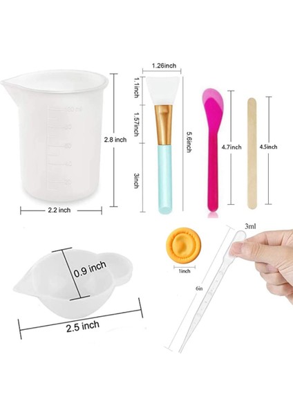 43pcs Reçine Karıştırma Alet Seti - Epoksi Reçine Silikon Karıştırma Bardakları, Silikon Fırçalar, Pipetler Için Silikon Ölçüm Bardakları, (Yurt Dışından) fiyatları