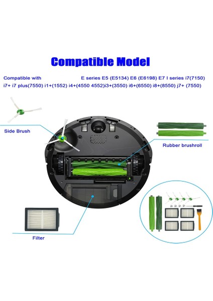 Yedek Parçalar Ana Fırça Yan Fırça Hepa Filtresi I7 I7+ E5 E6 Robotlar Elektrikli Süpürgeler Temizleyici Aksesuarları (Yurt Dışından) fiyatları