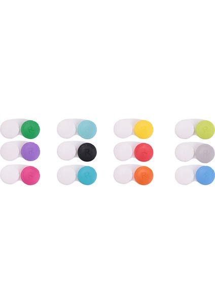 12pcs Renkli Kontakt Lens Kutusu, Kontakt Lens Daldırma Kiti, Dış Mekan Mini Kontakt Lens Kutusu Vidalı Üst Için Uygun (Yurt Dışından)