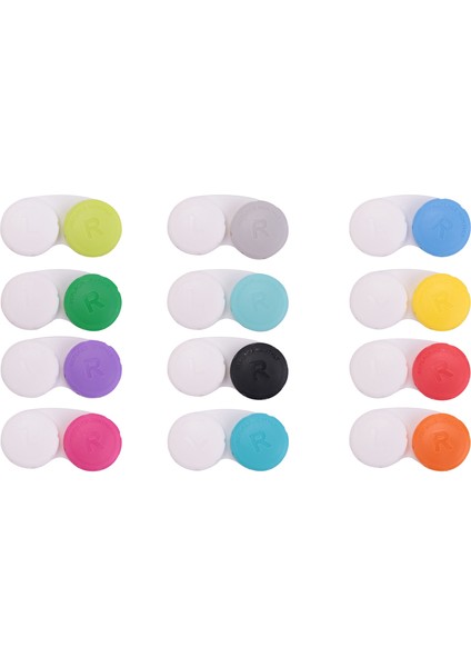 12pcs Renkli Kontakt Lens Kutusu, Kontakt Lens Daldırma Kiti, Dış Mekan Mini Kontakt Lens Kutusu Vidalı Üst Için Uygun (Yurt Dışından)