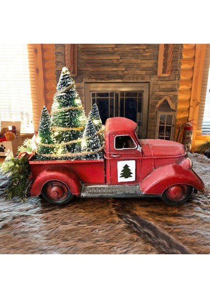 Noel Kırmızı Kamyon Dekoru, Çiftlik Evi Reçine Kamyon Ekici Işıklı Süslemeler Mini Ile Kırmızı Kamyon (Yurt Dışından) indirimleri