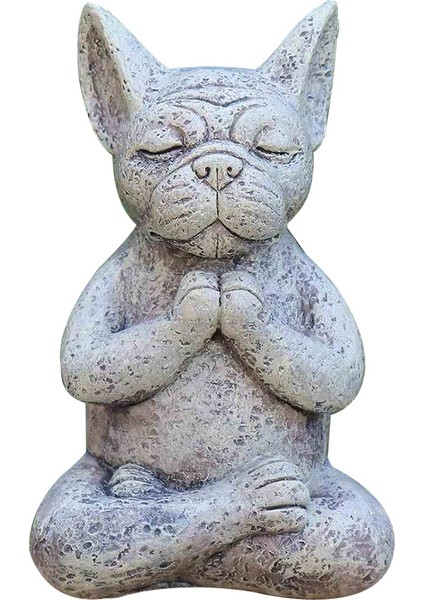 Meditasyon Köpek Heykeli Buda, Fransız Bulldog Meditasyon Heykeli, Meditasyon Bulldog Reçine Süsleme, Yoga Bulldog Süsleme (Yurt Dışından)