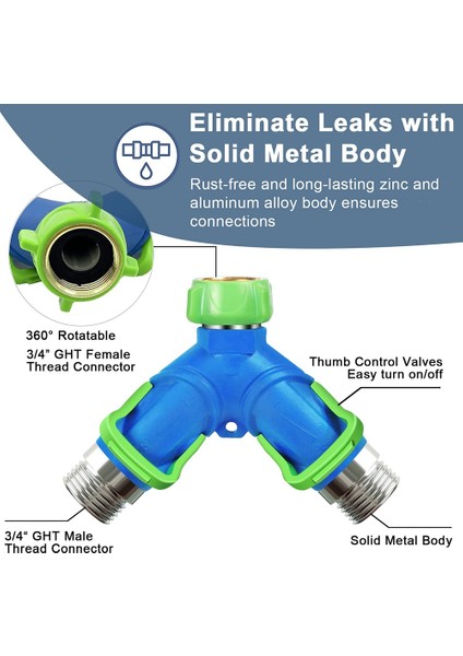 Adet Bahçe Hortumu Ayırıcı-Su Hortumu Ayırıcı 2 Yollu, Hortum Y Ayırıcı Konnektör Musluk Açık Su Tıkaç Hortumu Ayırıcı (Yurt Dışından) fırsatları