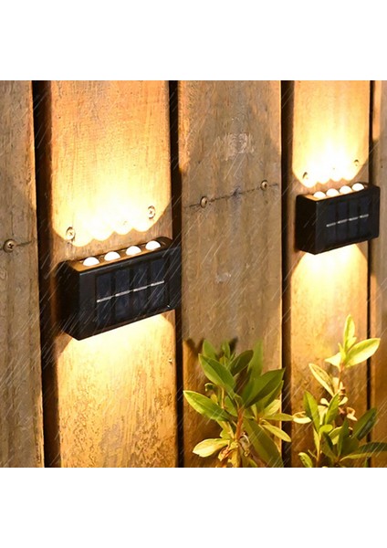 8 Led Güneş Duvar Lambası Açık Su Geçirmez Yukarı Ve Aşağı Aydınlık Aydınlatma Bahçe Güneş Işıkları Merdiven Çit Güneş Işığı Lambası (Yurt Dışından)