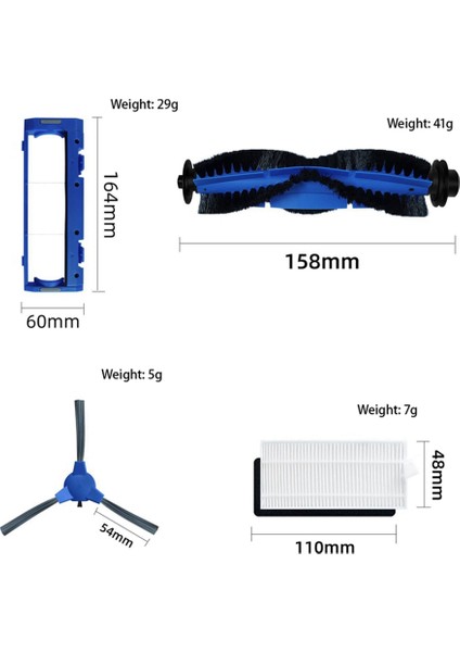 Süpürme Robotu Vakum Yedek Parçaları Için Uygundur Yan Fırça 11s Robovac 30 Filtre Ana Fırça Rulo Fırça (Yurt Dışından)