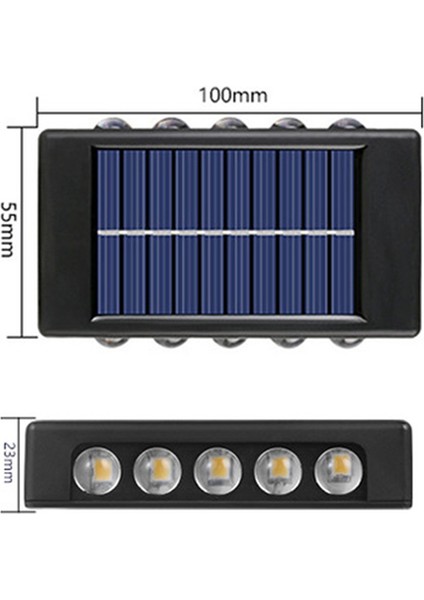 10 Led Güneş Duvar Lambası Açık Su Geçirmez Yukarı Ve Aşağı Aydınlık Aydınlatma Bahçe Güneş Işıkları Merdiven Çit Güneş Işığı Lamba Işığı (Yurt Dışından)