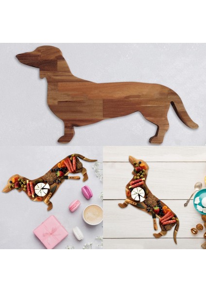 15.7 Inç Dachshund Köpek Yemek Tabağı Peynir Tahtası Kesme Şarküteri Tahtası Sevimli Noel Yemeği (Yurt Dışından)