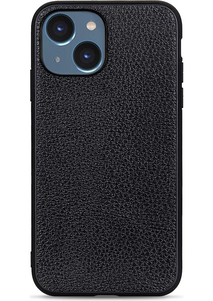 Iphone 15 Plus Ultra-I-Ilight Orijinal Inek Deri+Pc+Tpu Kapak Kapalı Çizelge Anti-Çizelge Litchi Doku Cep Telefonu Kılıf Black (Yurt Dışından)